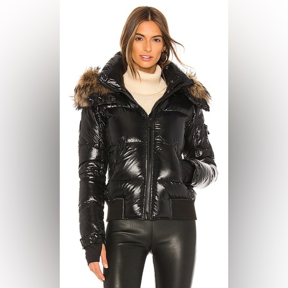 SAM. Dylan Bomber Jacket with Fur Hood  XS